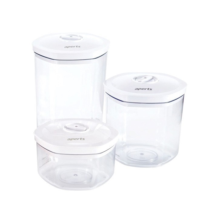 Bộ 3 bình chân không bảo quản thực phẩm, vật dụng trang sức Aperts