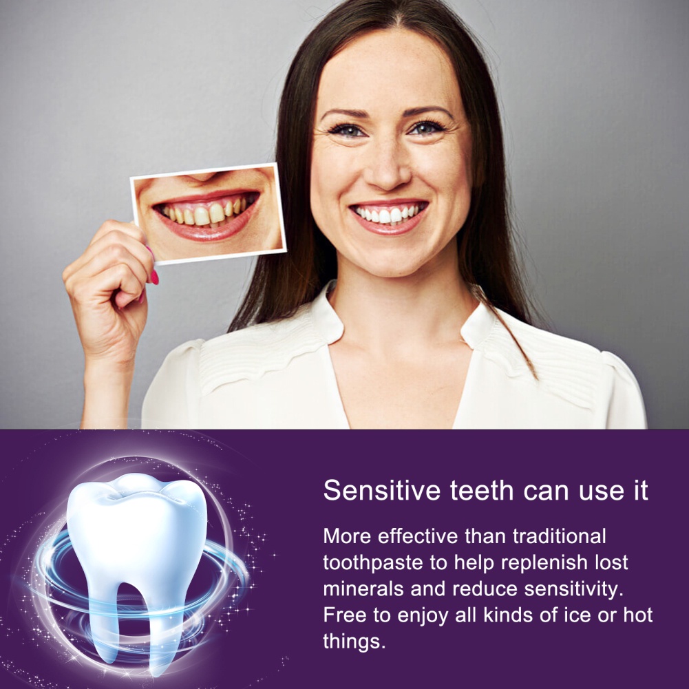 Eelhoe V34 Tooth Whitening Essence Tooth Essence Powder Purple Toothpaste To Remove Tooth Smoke Stains Dental Plaque Oral Hygiene Tools Cleaning Care okase
