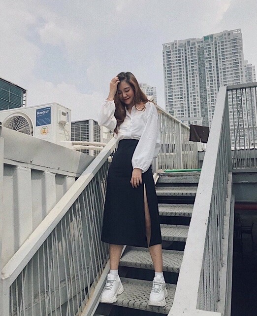 Chân Váy Midi Xẻ Cao (CÓ VIDEO)
