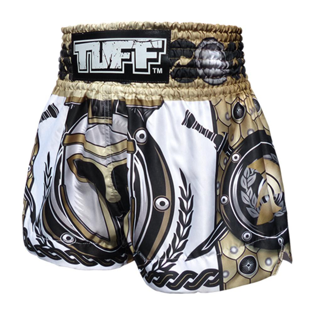 Quần Muay Thai Tuff Golden Gladiator - White