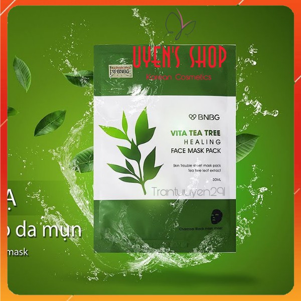 Mặt Nạ Tràm Trà Giảm Mụn, Detox Da BNBG Vita Tea Tree Healing Face Mask Pack 30ml