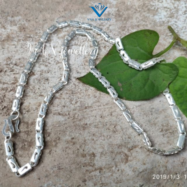 Dây chuyền bạc Van Jewelry V10683 dây nam hộp rỗng bạc ta
