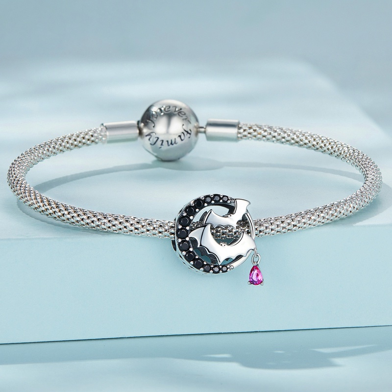 BAMOER Hạt Bạc 925 Hình Dơi Dùng Làm Vòng Đeo Tay Và Vòng cổ