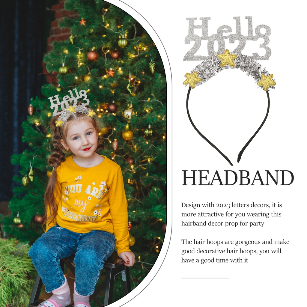 Băng Đô Cài Tóc Trang Trí Chữ Hello 2023 Cho Nữ