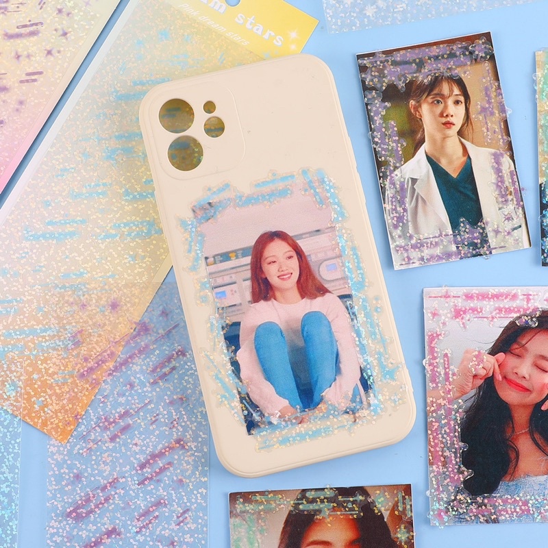 Sticker Hình dán sao băng lấp lánh trang trí Toploader