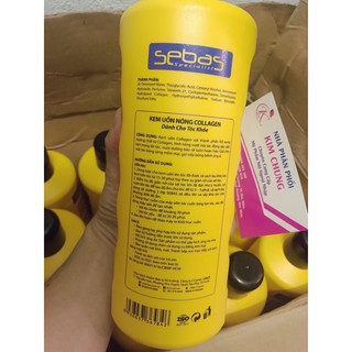 Cặp uốn nóng, setting Sebas Perm Lotion Collagen 1000ml