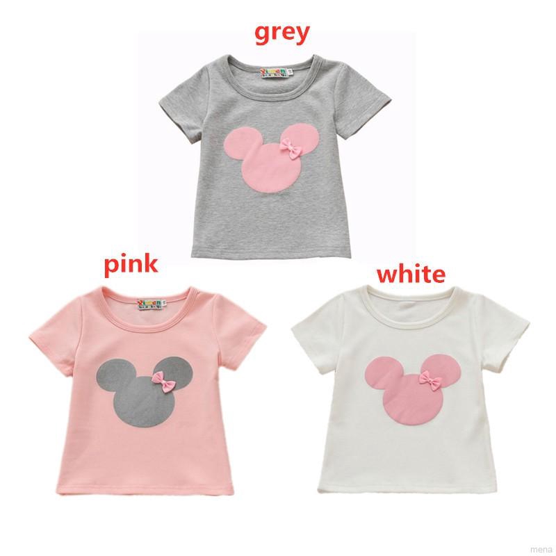 Áo thun tay ngắn in hình nhân vật hoạt hình xinh xắn dành cho bé gái