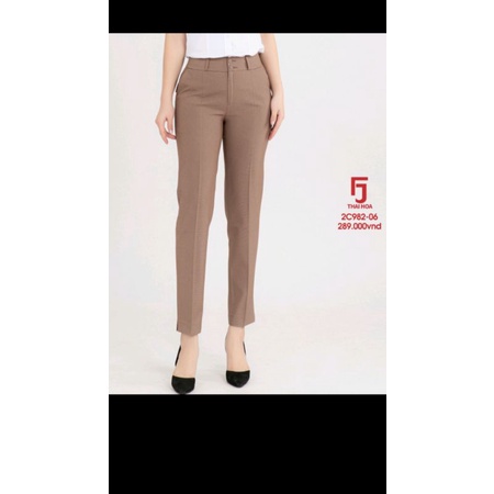 quần tây Thái Hòa ly chìm màu cà phê mã 982 vải mềm co giãn