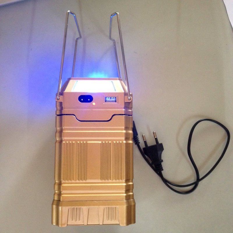 Đèn Bão Vuông Loại Lớn tích điện, cổng điện đầu ra cho USB và năng lượng mặt trời thắp sáng 12 giờ