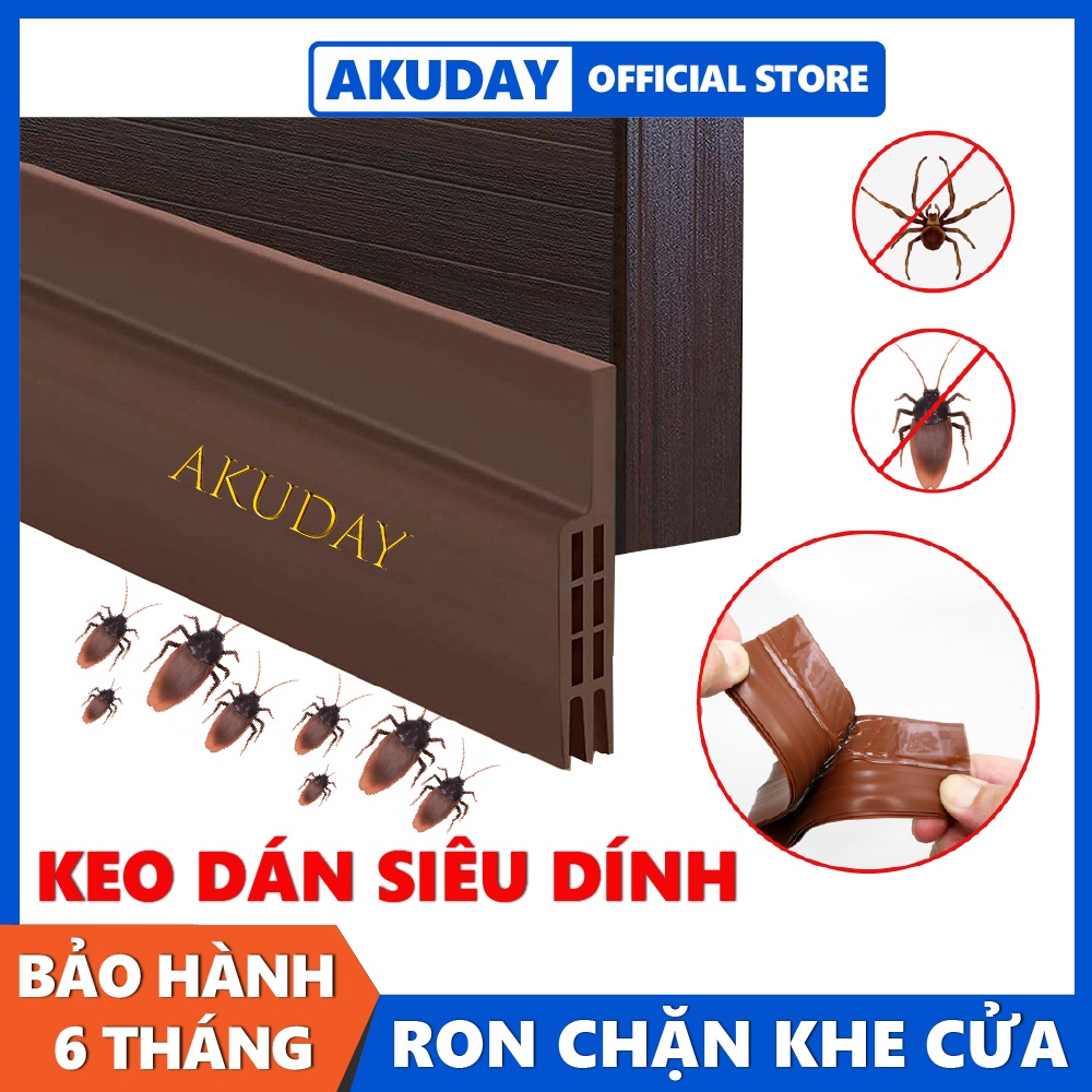 Thanh dán chặn khe cửa, ron dán chân cửa chống côn trùng khói bụi tiếng ồn cách âm dữ nhiệt máy lạnh AKUDAY