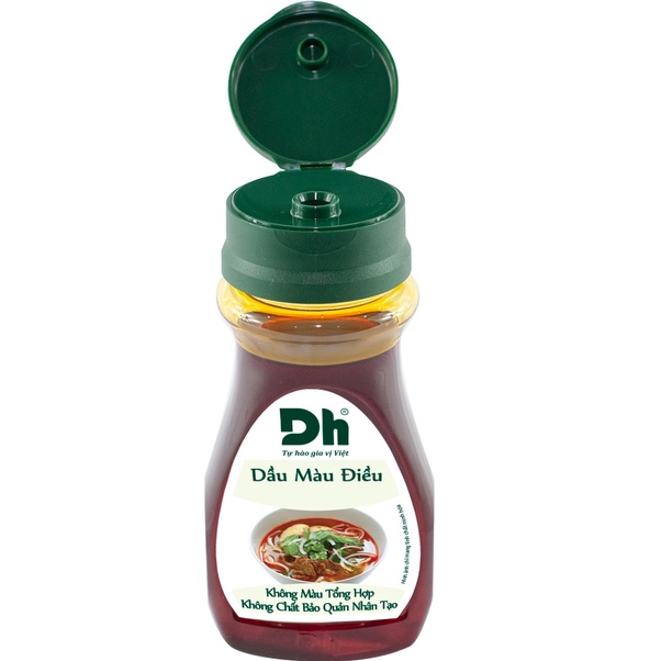 Dầu màu điều Dh Foods gia vị chế biến thực phẩm, tạo màu tự nhiên cho món ăn lọ 100ml