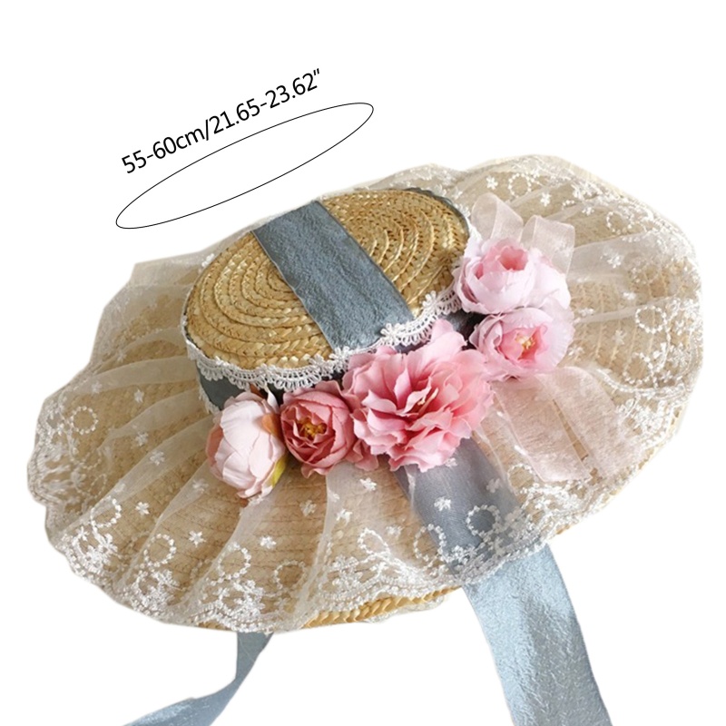 Youyo Mũ Chống Nắng Ngoài Trời Đính Hoa Phong Cách Lolita Mùa Hè Cho Nữ