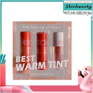 Set 3 thỏi son tint best warm & cool tint hero orange nội địa trung hot trend