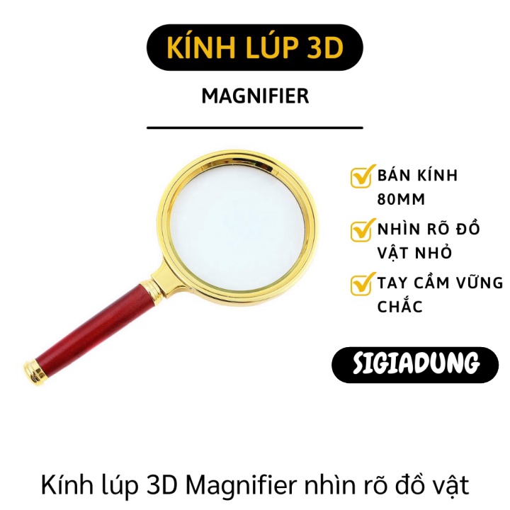 Kính phóng to - Kính Lúp 3D 80mm có tay cầm giúp bạn nhìn rõ những kích thước nhỏ 2639