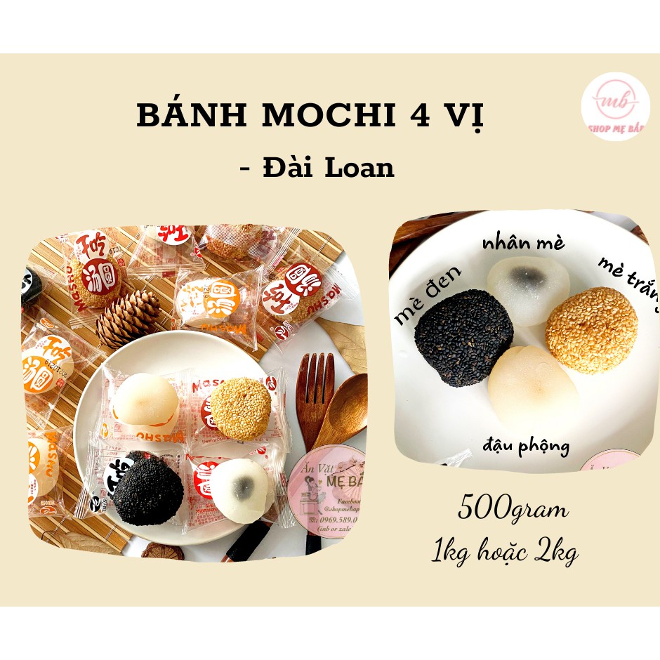 [Date 11/2021] Bánh Mochi Mix 4 Vị Đai Loan - Tách lẻ hộp 500gram, 1Kg và nguyên thùng 2kg [ Freeship +Hoàn xu]