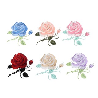 Miếng dán trang trí kiểu ủi/thêu hình hoa hồng nhiều màu