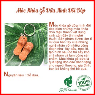 Móc Khóa Gỗ Dừa Hình Đôi Dép