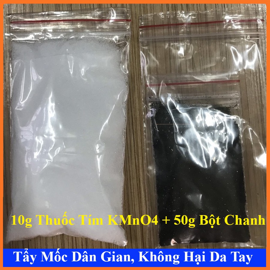 Tẩy Mốc Quần Áo, Thuốc Tím + Bột Chanh Dân Gian, Đánh Bay Mốc và Ố Vàng