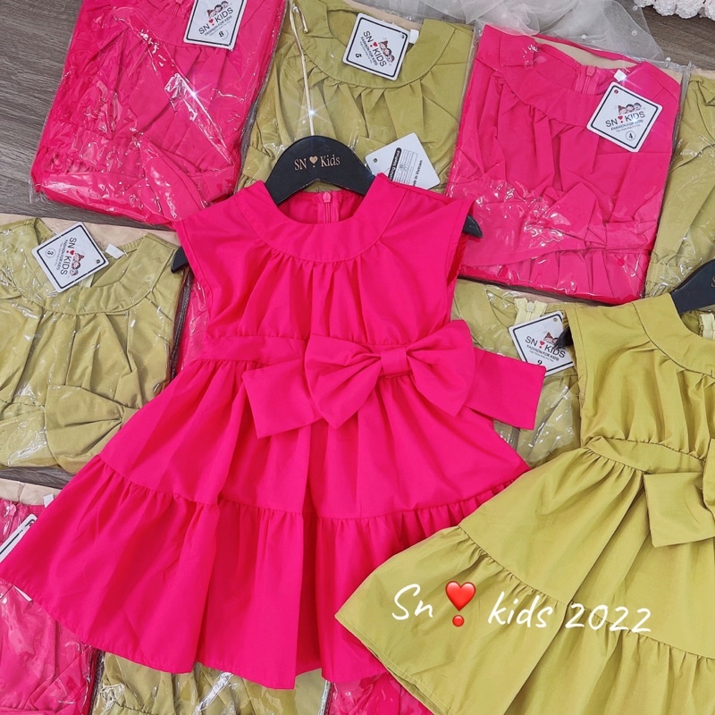 Váy thắt nơ eo cực xinh cho bé gái - VTNE
