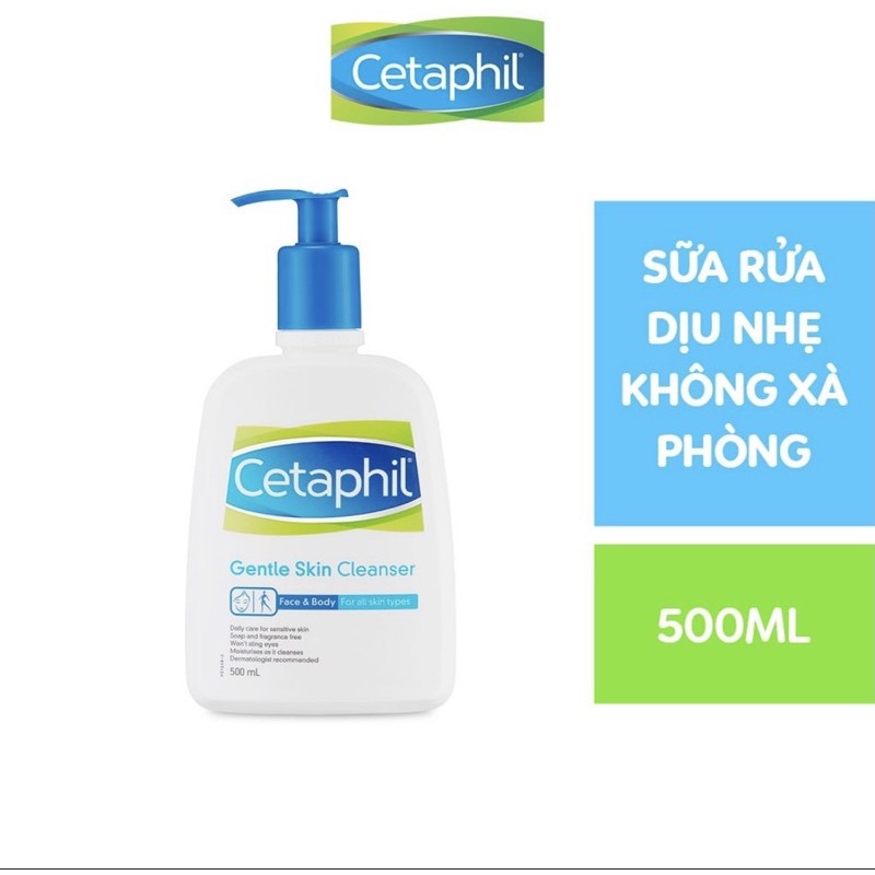 Sữa rửa mặt Cetaphil Dịu nhẹ tốt cho da mụn không xà phòng 500ml