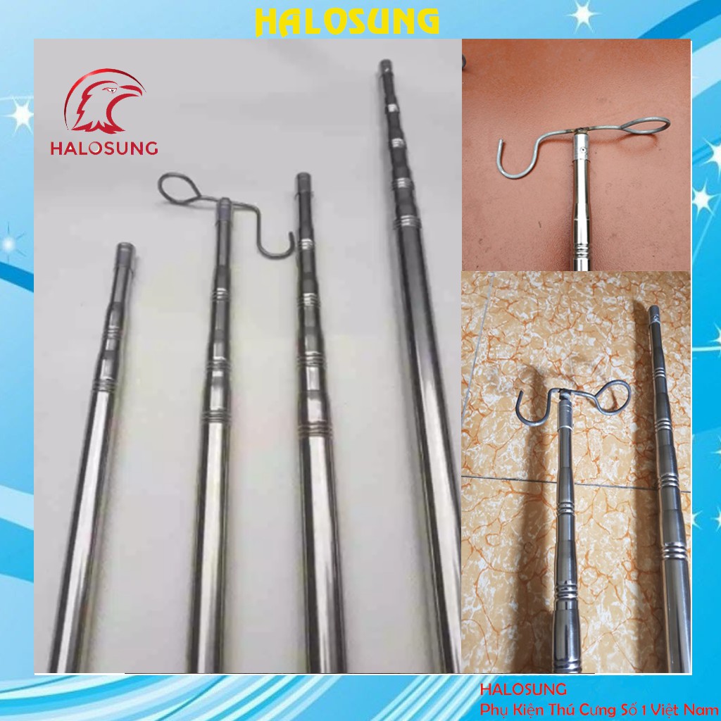 [Mã 1511FMCGSALE giảm 8% đơn 500K] Sào inox bẫy chim, treo lồng tặng kèm móc sào Phụ kiện lồng chim Halosung PK45