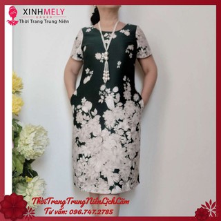 Đầm Suông Trung Niên Cao Cấp Vải Xleo - Đủ size từ 48kg đến 90kg