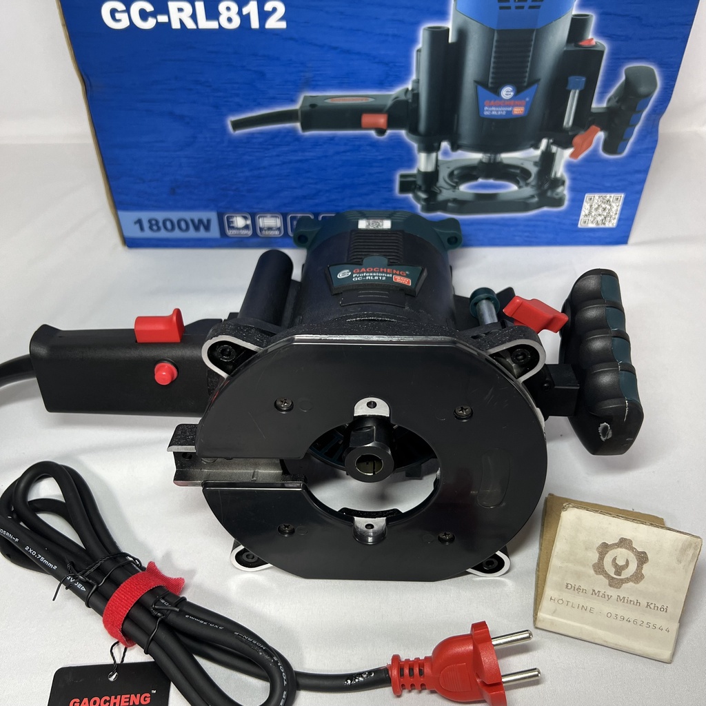 [Chính Hãng] Máy phay gỗ lớn cầm tay GAOCHENG 8-12MM công suất lớn 1800W GC-RL812| Máy soi mộng gỗ, đánh cạnh