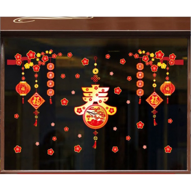 [HÀNG HOT] Decal dán tường trang trí tết 2021 mã CHÀO XUÂN 06 - Tranh dán tết mã chào xuân 06