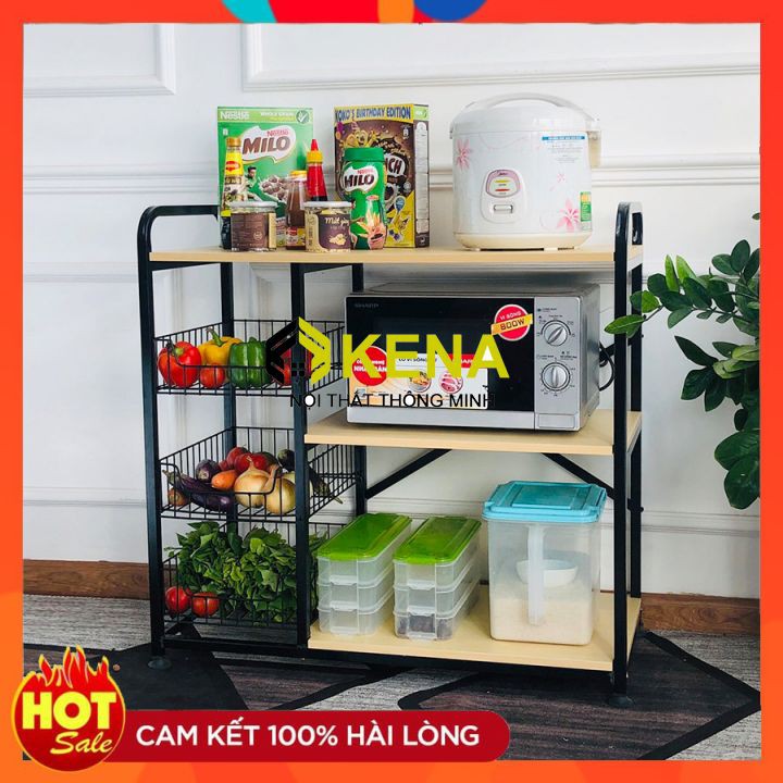 Kệ lò vi sóng 3 tầng KN 128 dễ di chuyển, tiện sử dụng