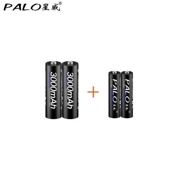 COMBO 2 pin sạc AA Palo chuyên mic karaoke ,chuột không dây... , 2 pin sạc AAA Palo pin tiểu, nhỏ pin đũa