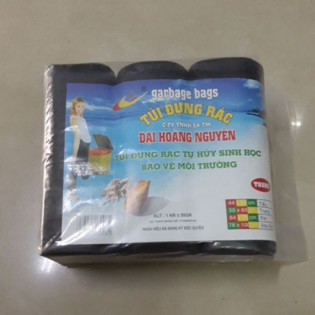 [FLASH SALE] ] Bộ 3 Cuộn Túi Đựng Rác Tự Phân Hủy Màu Ngẫu Nhiên 1KG (Loại Tiểu, Trung, Đại)