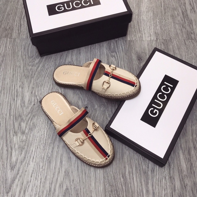 Dép sục da G c viền cói fullbox