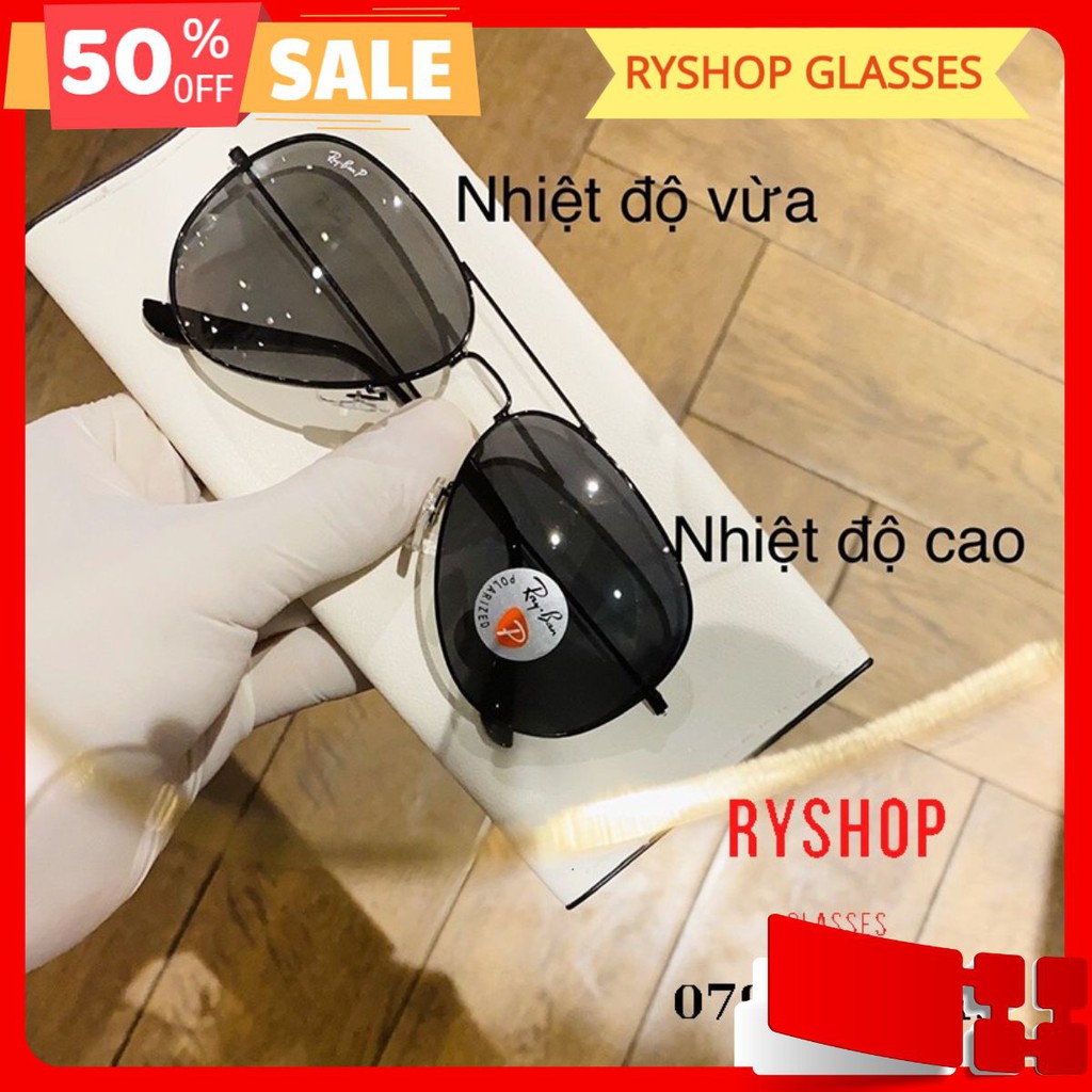 📛FREESHIP📛 Kính Thời Trang Nam Nữ RayBan ĐỔI MÀU Gọng Vàng Đi Ngày Và Đêm - RyShop