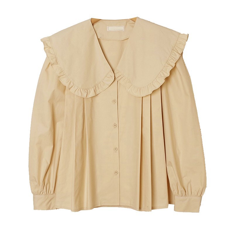 Áo sơ mi công sở nữ đẹp kiểu Hàn Quốc tay dài bánh bèo tiểu thư form rộng tay dài cao cấp K3T2