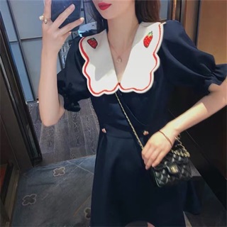 [CÓ ẢNH THẬT] ĐẦM CỔ CHỮ V TRÁI DÂU 🍓