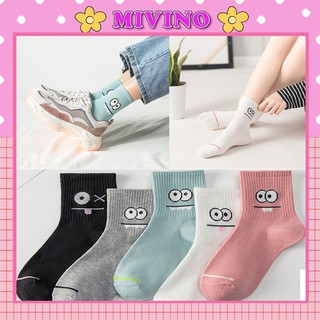 Vớ cổ cao Mivino tất cute in hình đôi mắt xinh xắn thiết kế đơn giản TN45