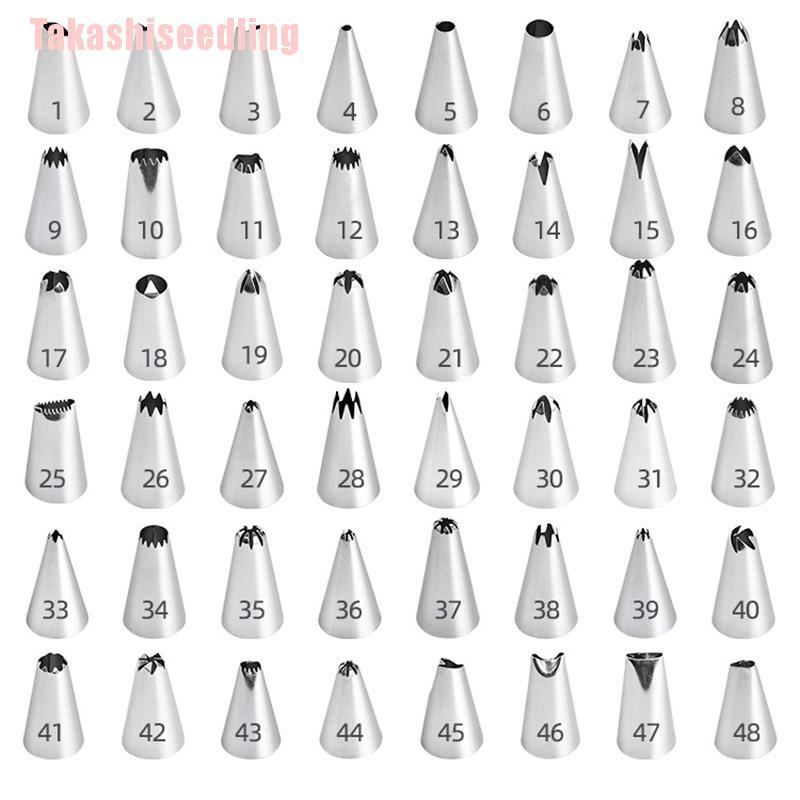 Bộ 24 / 36 / 48 Dụng Cụ Bắt Kem Trang Trí Bánh Bằng Inox Chuyên Dùng