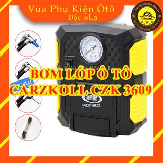 {VIDEO BẢO HÀNH 12T} Bơm lốp ô tô, xe máy mini thông minh tự động ngắt Carzkool CZK 3609- Máy 22 cực khỏe hình chữ nhật