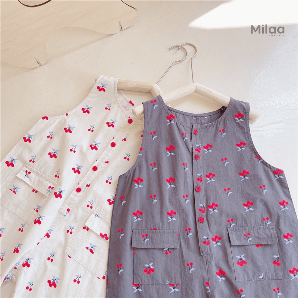 Jumpsuit Bé Gái Hoạ Tiết Cherry Siêu Đáng Yêu MiLaa Kids