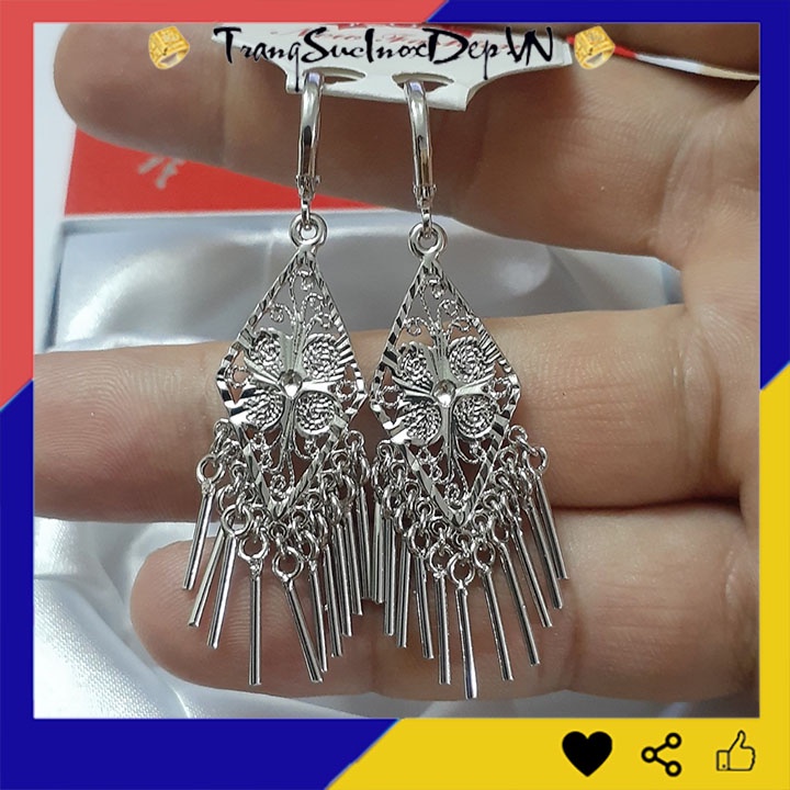 Bông tai nữ hình thoi tòn ten sáng đẹp phong cách Hàn Quốc xinh xắn, quyến rũ, dễ phối đồ