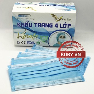 Khẩu trang y tế 4 lớp - Chống bụi ( Hộp 50 cái)