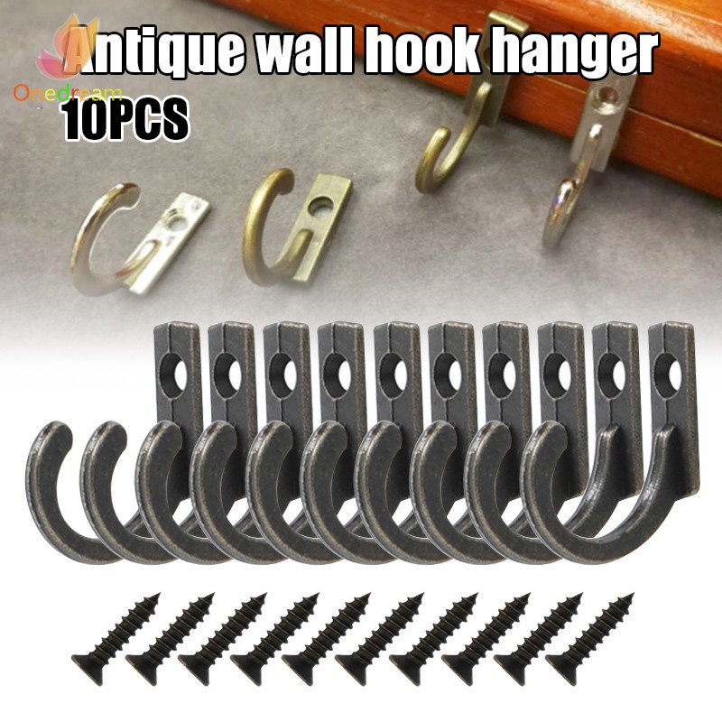 Set 10 móc treo đồ gắn tường bằng hợp kim kẽm phong cách vintage độc đáo