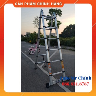 [ HÀNG LOẠI 1 ] Thang nhôm rút gọn Ninda ND-50AI ( 2M5 + 2M5 ). DUỖI THẲNG 5M