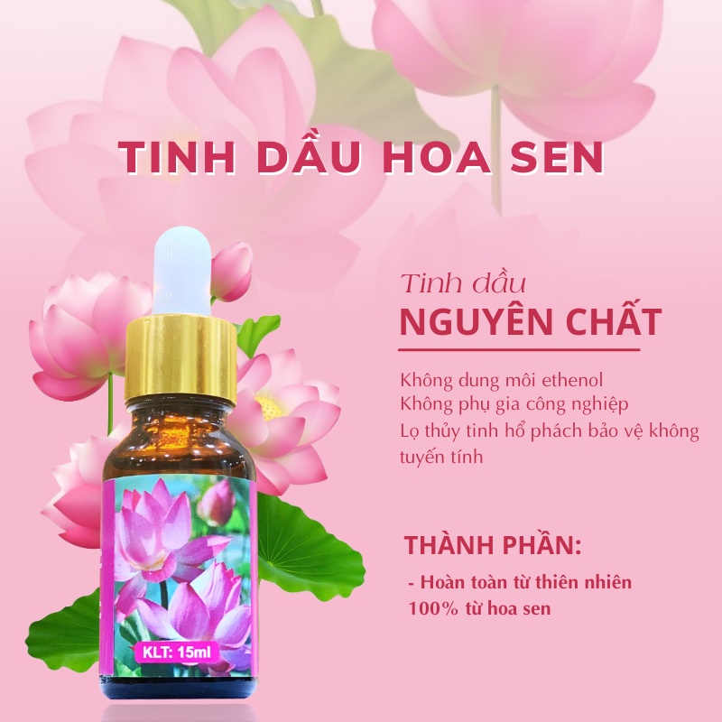 Tinh dầu Hoa Sen essential oil giúp khử mùi, thơm phòng - 15ml