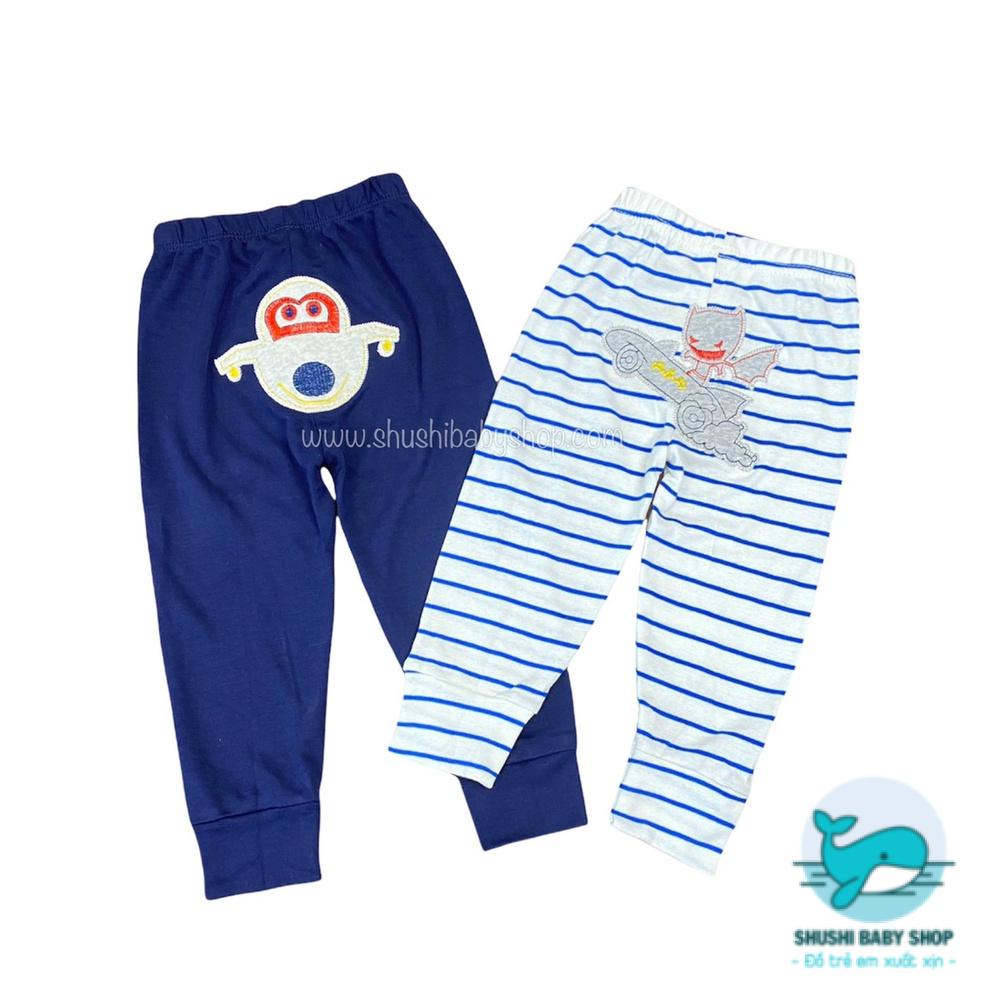Set 5 Quần Dài Thêu Mông Thú Đáng Yêu Bé Trai Bé Gái Chất Bozip Mềm Mại Xuất Dư
