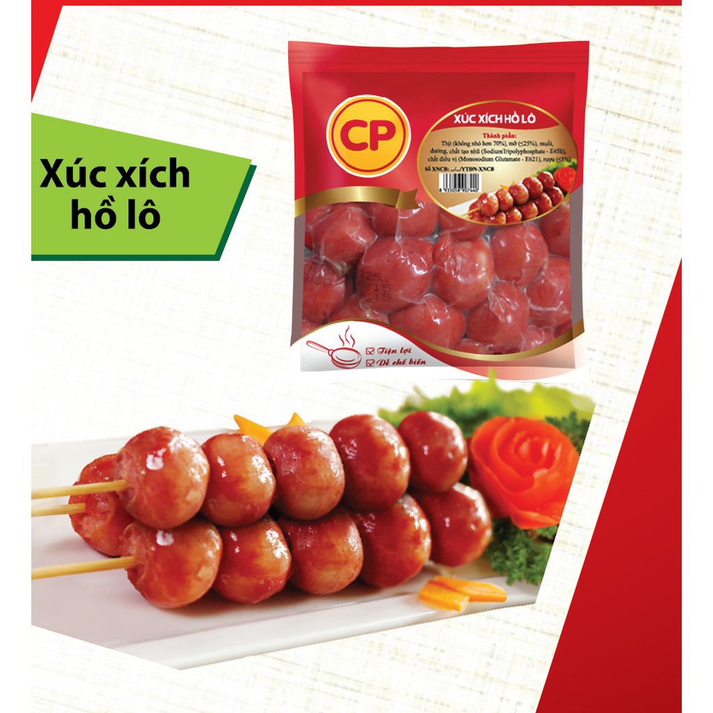(Chỉ giao TPHCM) XÚC XÍCH HỒ LÔ NƯỚNG CP 500G