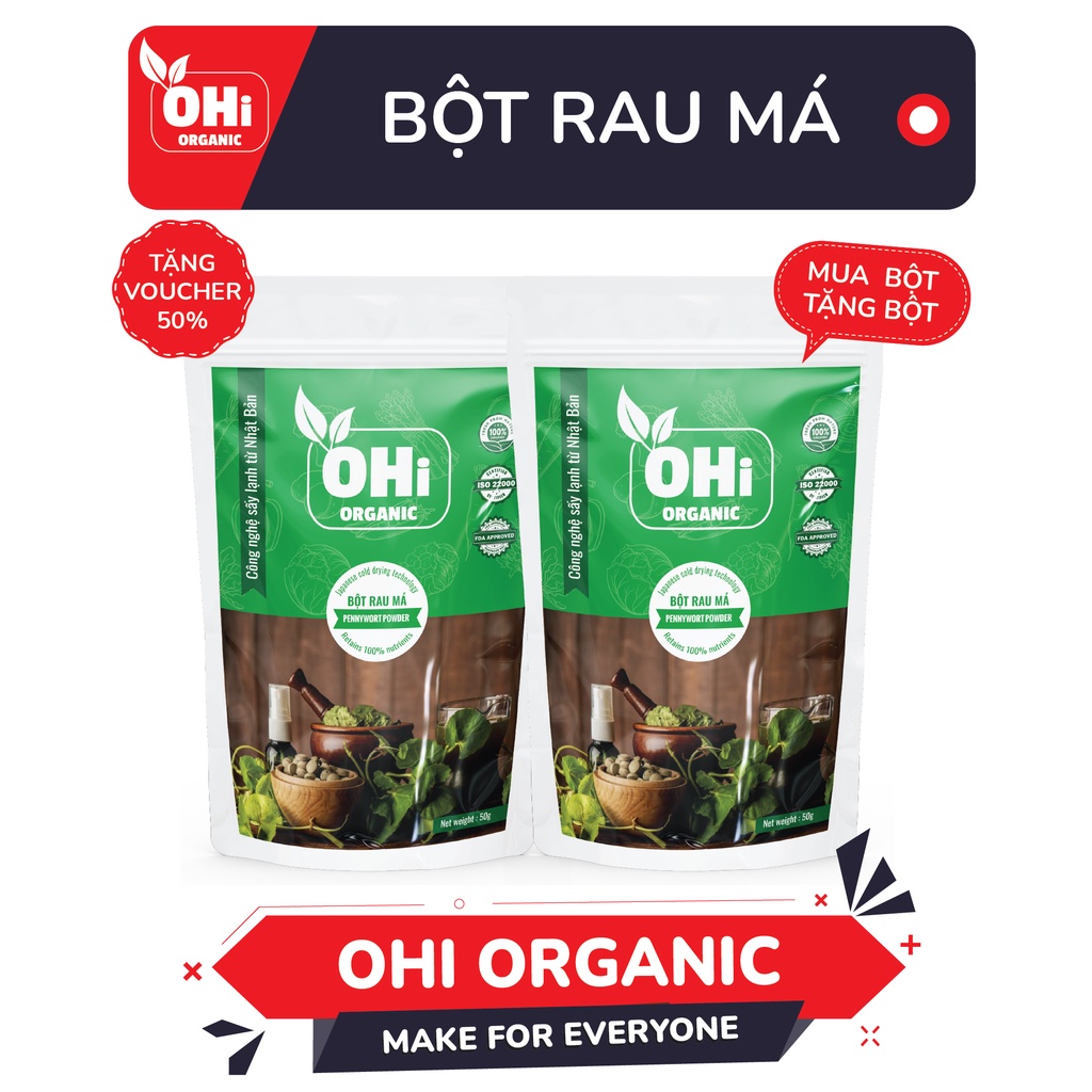 Bột Rau Má Nguyên Chất Organic 100%, Bột Rau Má Sấy Lạnh, Thanh Nhiệt,Mát Gan, Giải Độc Cơ Thể