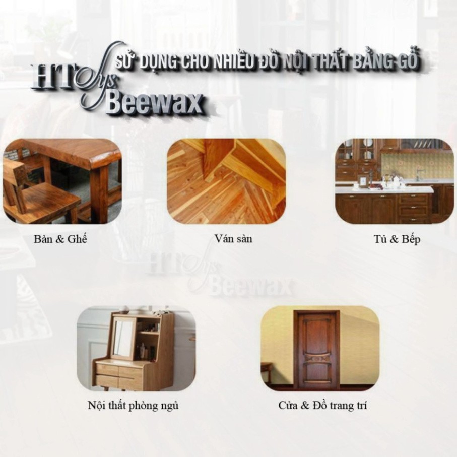 Sáp ong Beewax lau đánh bóng sàn đồ gỗ nội thất 3 tác động làm mới chống thấm nước