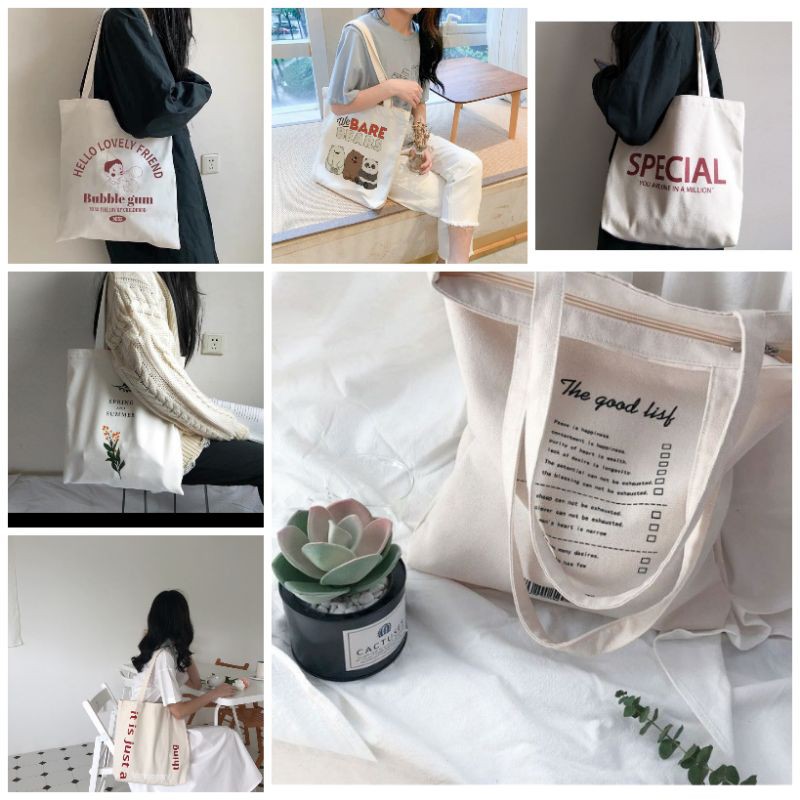 20 Mẫu túi tote vải canvas vừa A4 ( có khóa | WebRaoVat - webraovat.net.vn