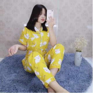 SET BỘ NỮ PIZAMA NHIỀU MẪU NHIỀU MÀU TRẺ TRUNG CUTE CHO CHỊ EM LỰA CHỌNKate Thái Cao Cấp Hàng Loại 1 Mềm Mại, Thầm Hút M
